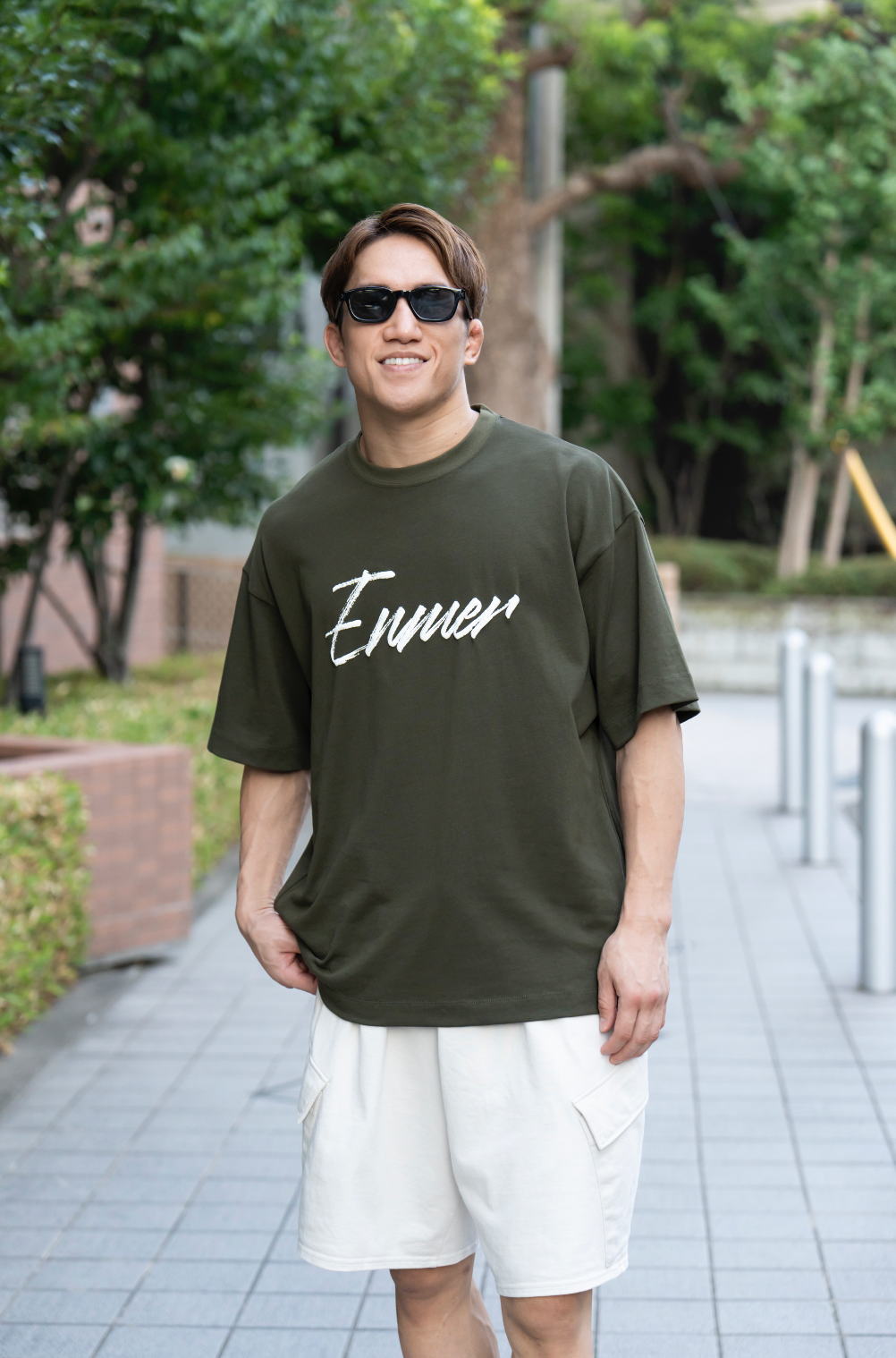 Script Puff Logo T-Shirt KHAKI EM-TS-037