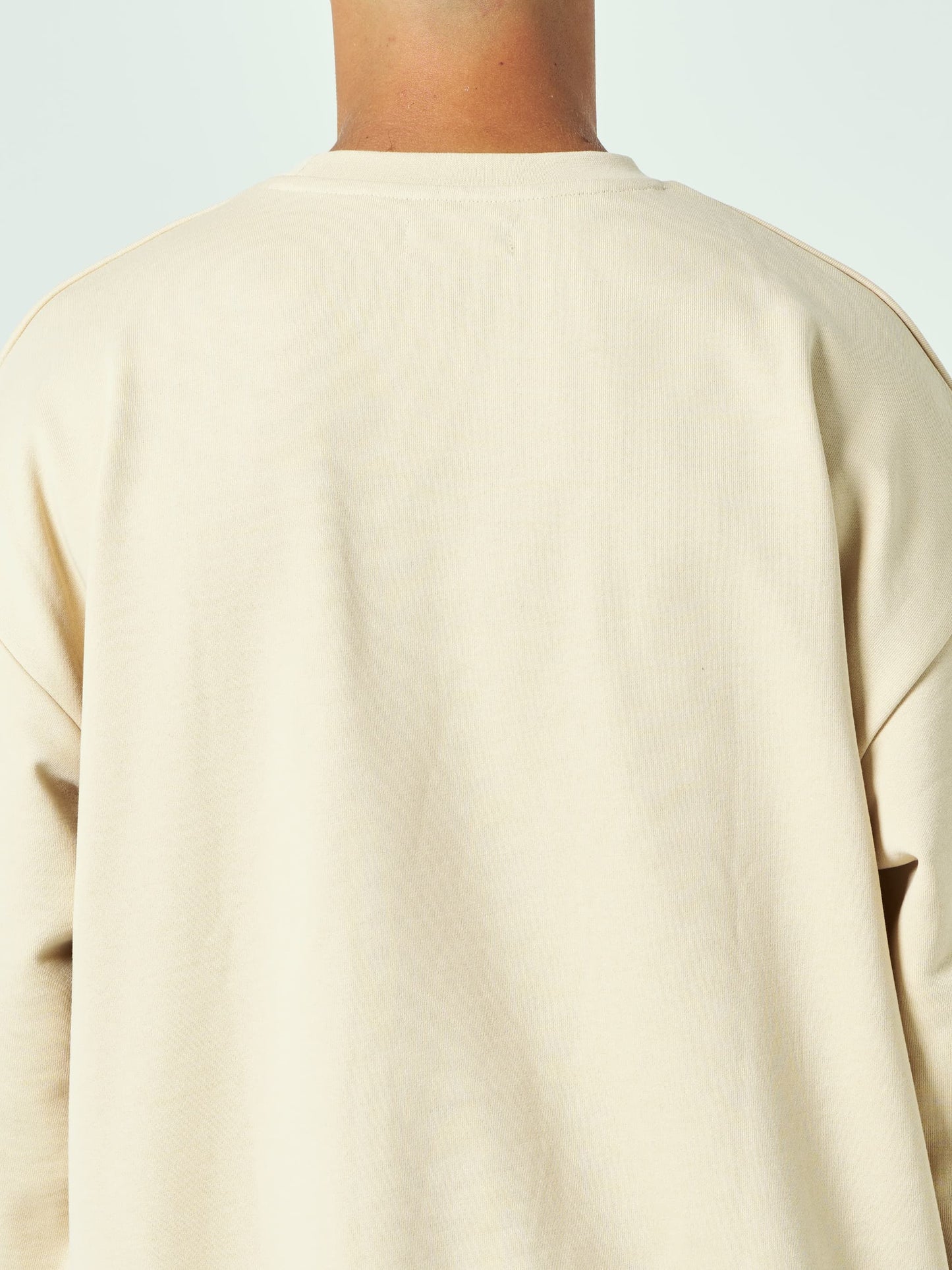 Cotton Crew Neck Sweat Shirt (Beige)