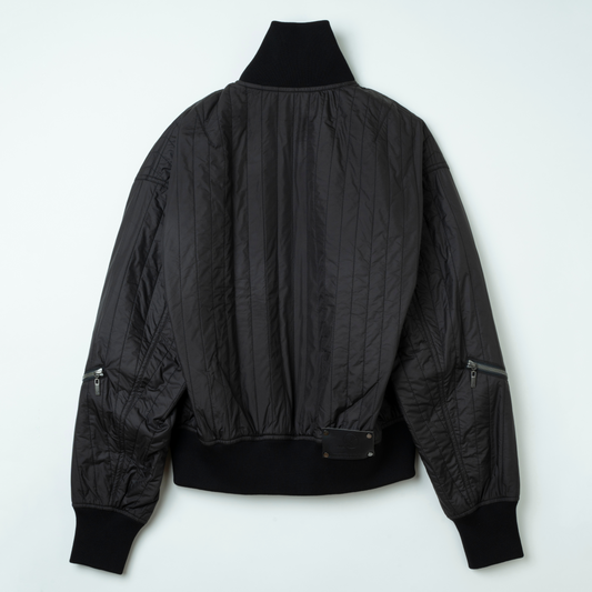 Wave Quilt Bomber (BLACK)