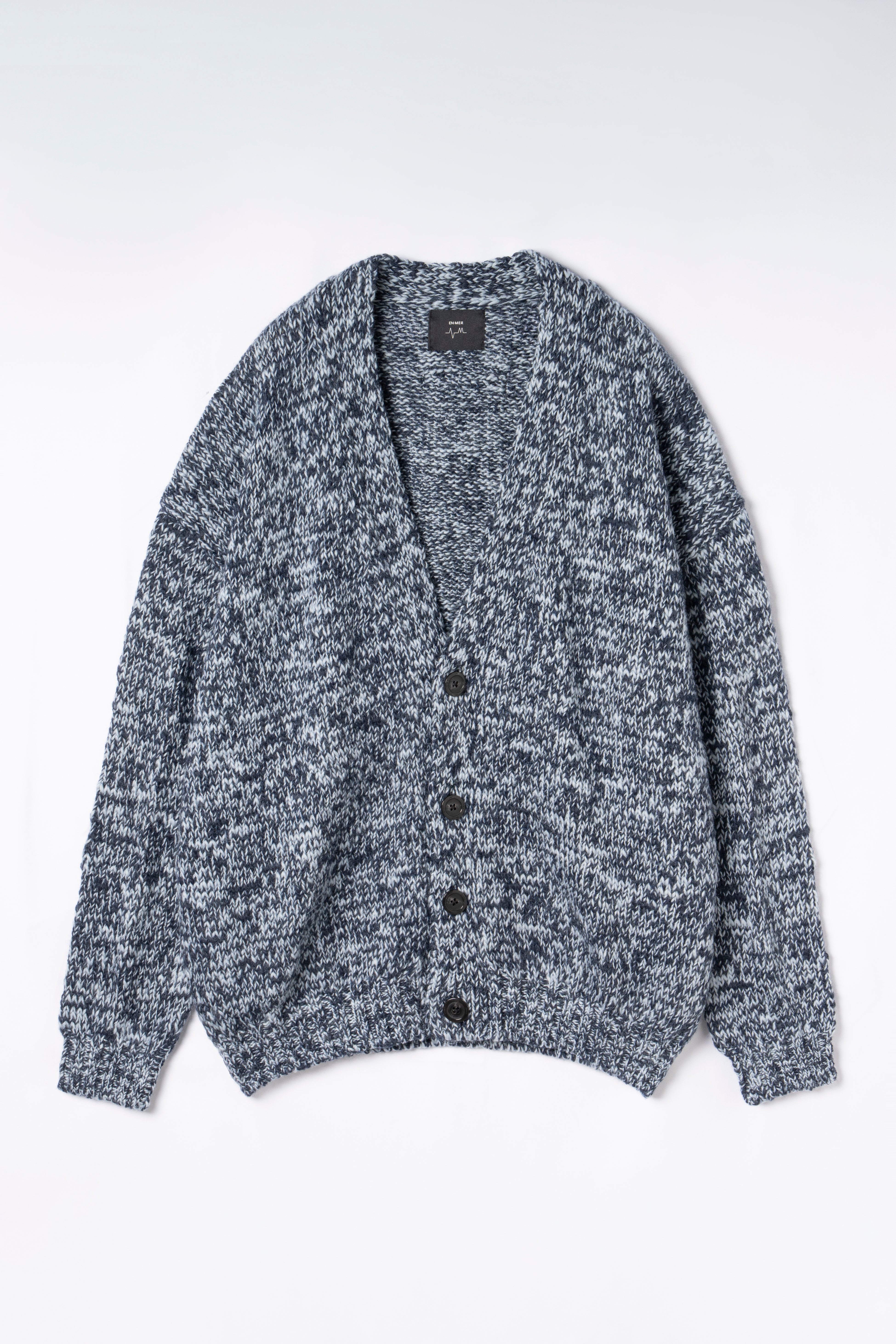 Mosaic Wool Knit Cardigan (SAX) – EN MER