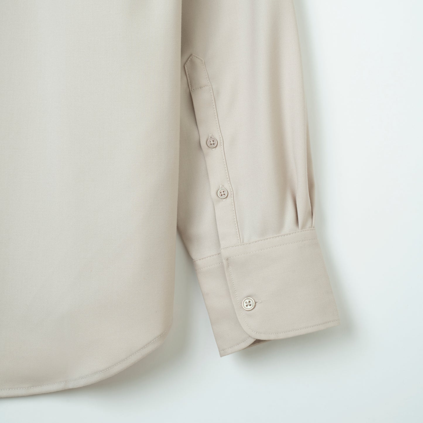 Wool Stripe Loose Fit L/S Shirt (BEIGE)