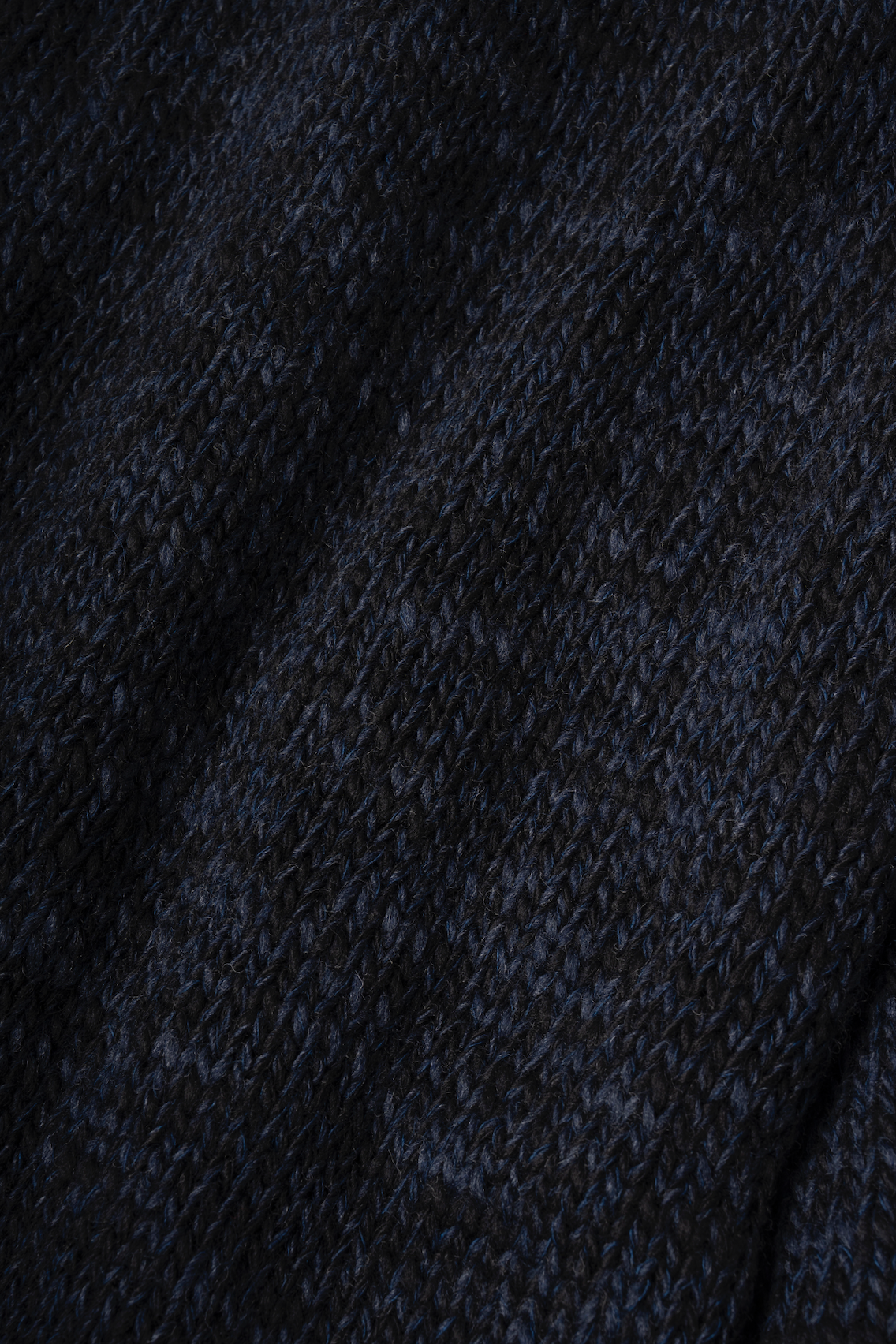 Mosaic Wool Knit Stole  (NAVY)
