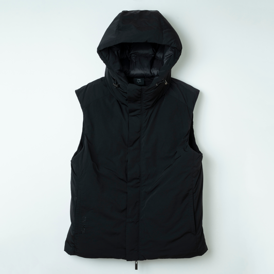 Nosleeve Down Hoodie  BLACK