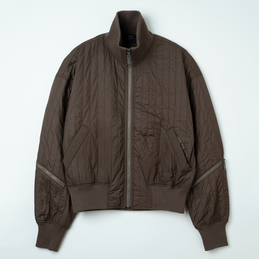 Wave Quilt bomber  BROWN