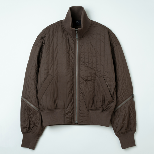 Wave Quilt Bomber (BROWN)
