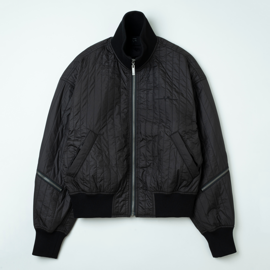 Wave Quilt Bomber (BLACK)