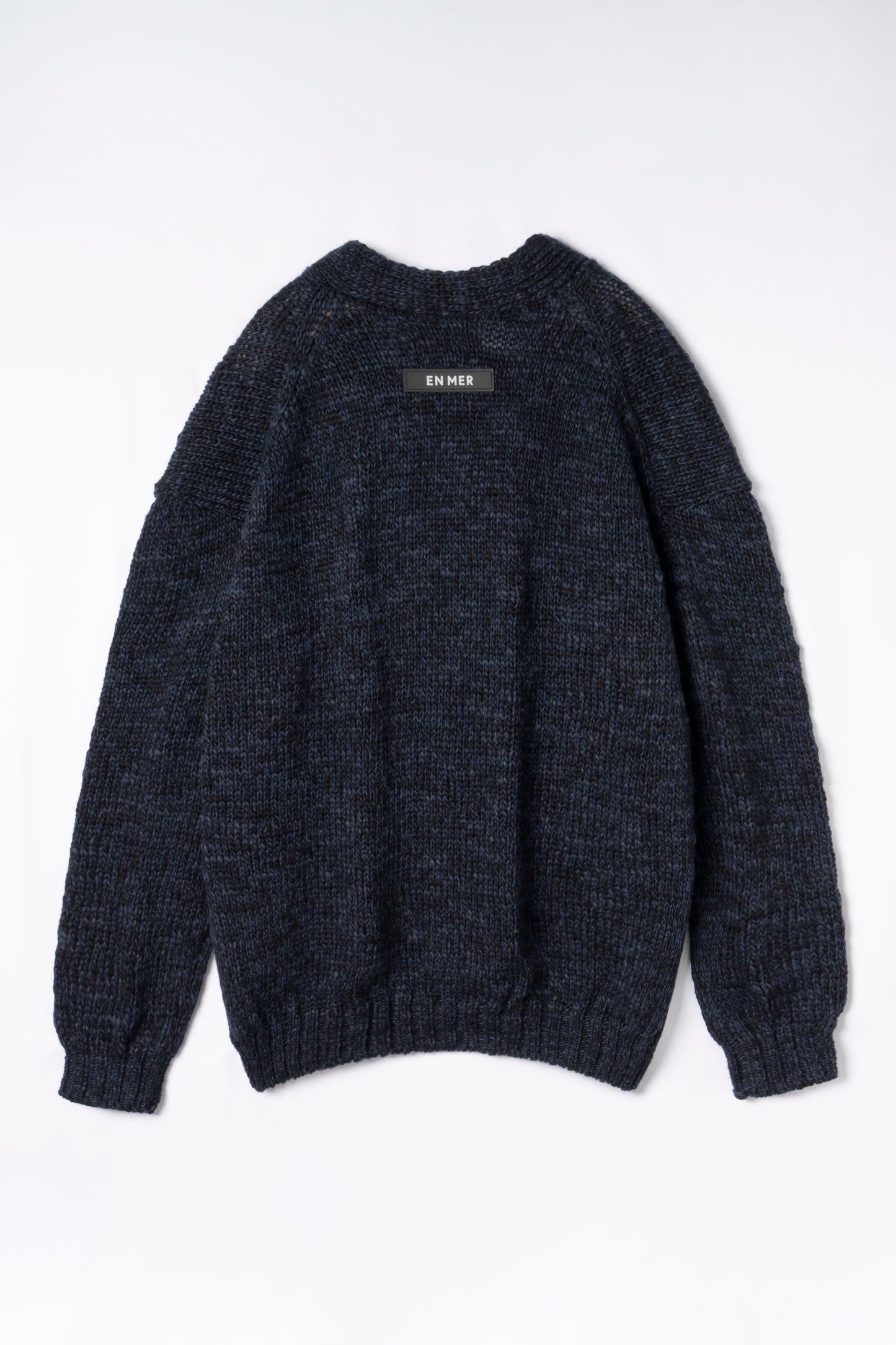 Mosaic Wool Knit Cardigan  (NAVY)