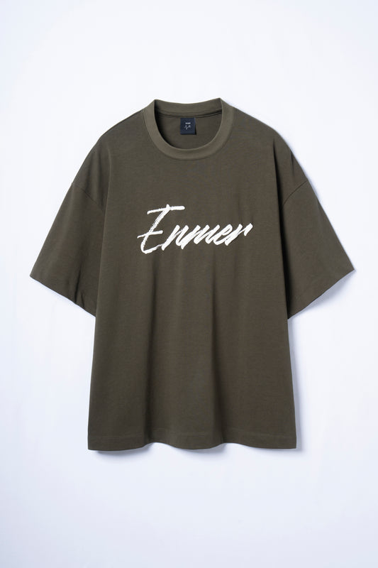 Script Puff Logo T-Shirt KHAKI EM-TS-037