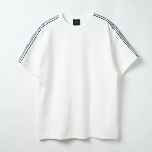 Side Jacquard Loose S/S T-Shirts (WHITE)