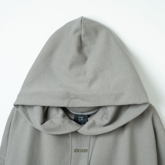 Convex Embroidery Logo Hoodie Grey