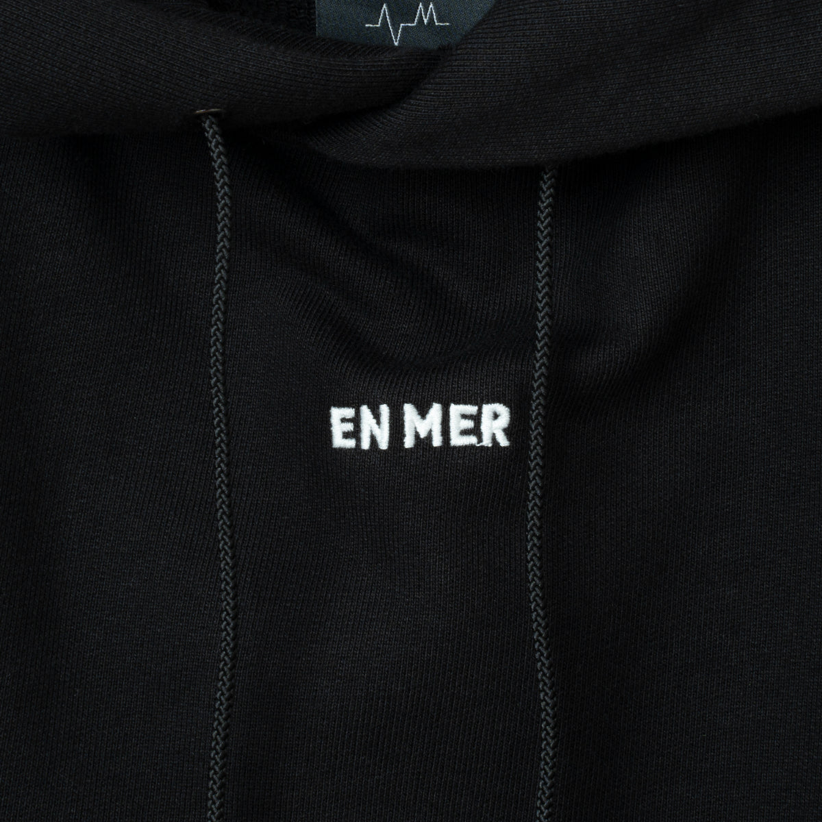 Convex Embroidery Logo Hoodie Black