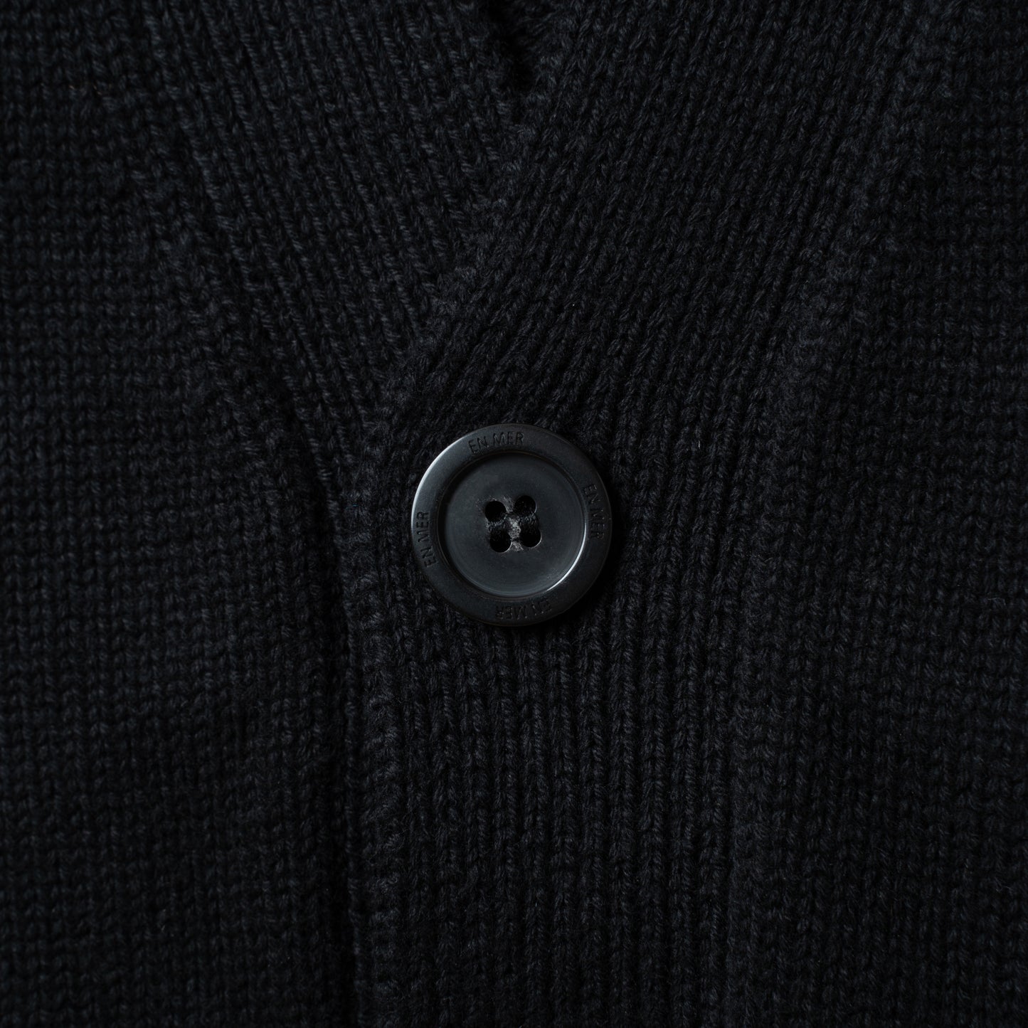 Hand Sewing Logo Knit Cardigan BLACK