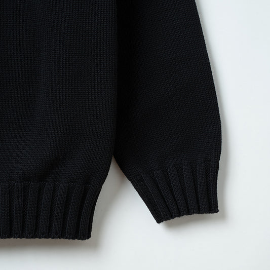 Hand Sewing Logo Knit Cardigan BLACK
