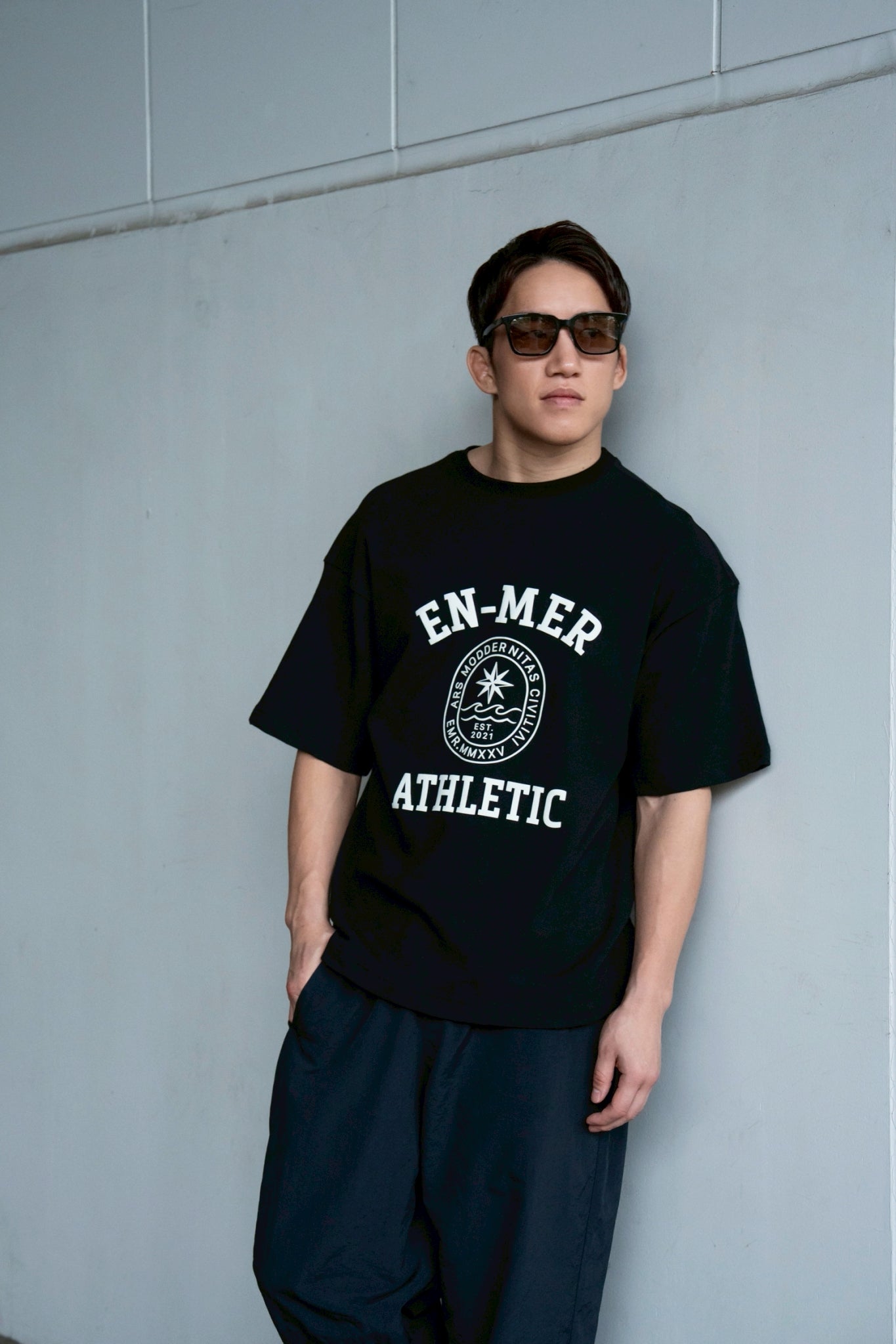 College logo sweat T-shirt_(CHARCOAL)