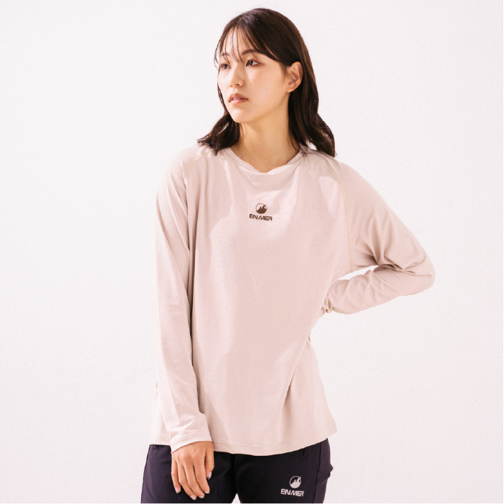 ENMER SPORTS LONG SLEEVE T-SHIRTS (BEIGE)